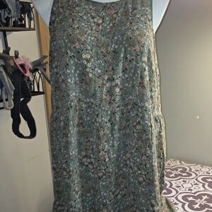 Old Navy Olive Green Floral Sundress